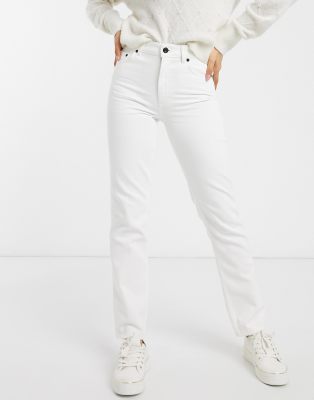 white straight leg jean