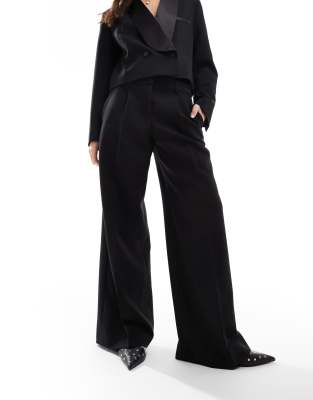FRENCH CONNECTION HIGH WAISTED TAILORED TUX PANTS 