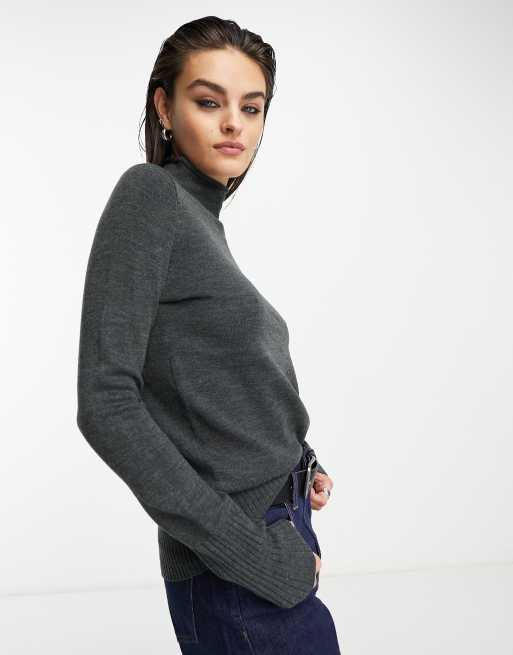 French Connection – Hochgeschlossener Pullover in Anthrazit 