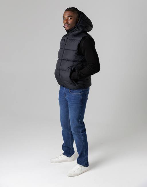 French Connection Hooded padded gilet in black, 3 of 4