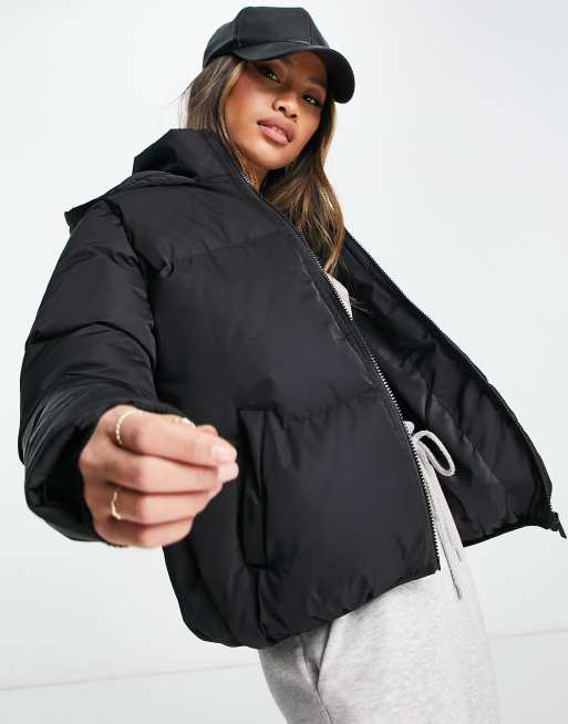 French Connection hooded padded jacket in black | ASOS