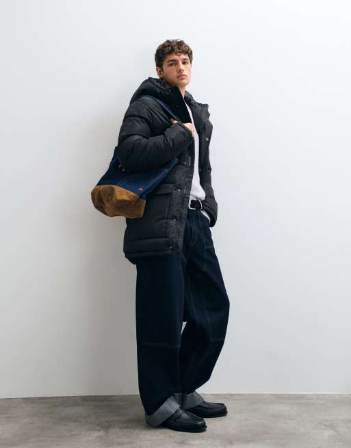 French Connection hooded padded parka jacket in black, 2 of 5