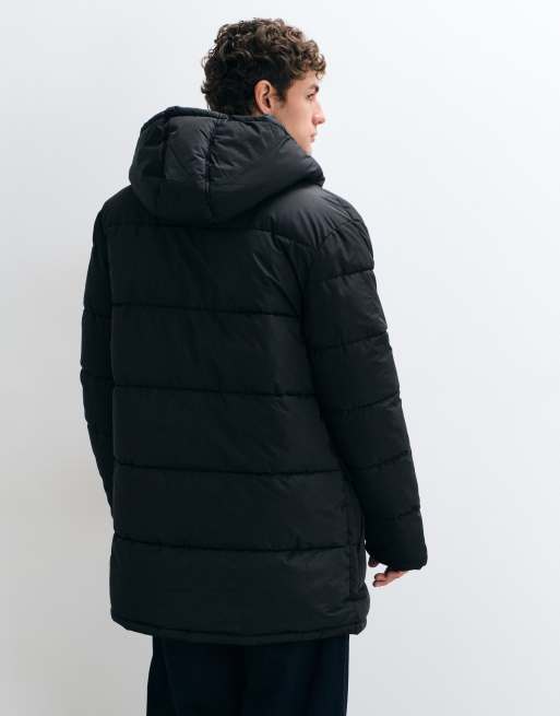 French Connection hooded padded parka jacket in black, 5 of 5