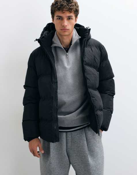 French Connection hooded puffer jacket in black - view 1