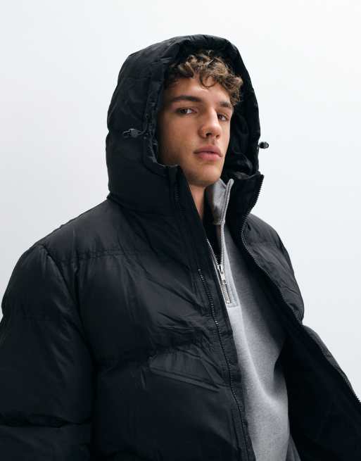 French Connection hooded puffer jacket in black, 3 of 5