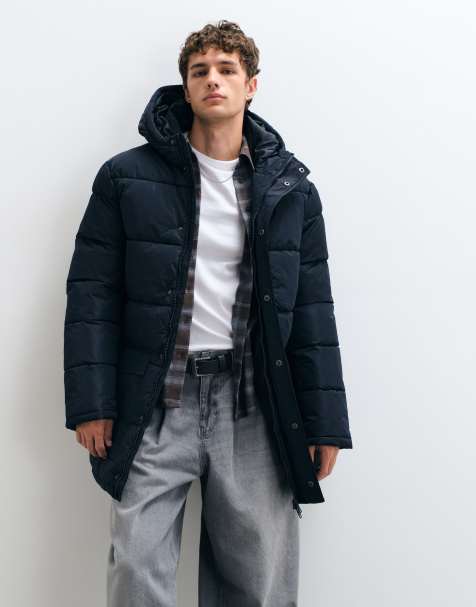 French Connection hooded puffer jacket in navy - view 1