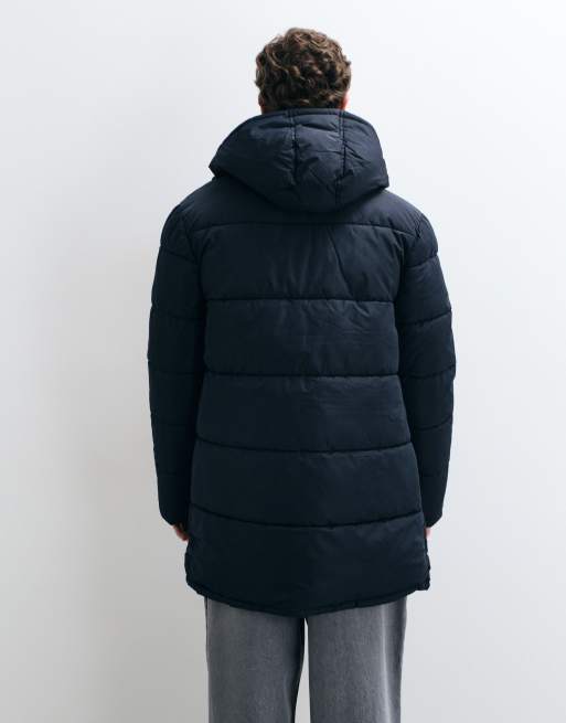 French Connection hooded puffer jacket in navy, 3 of 5