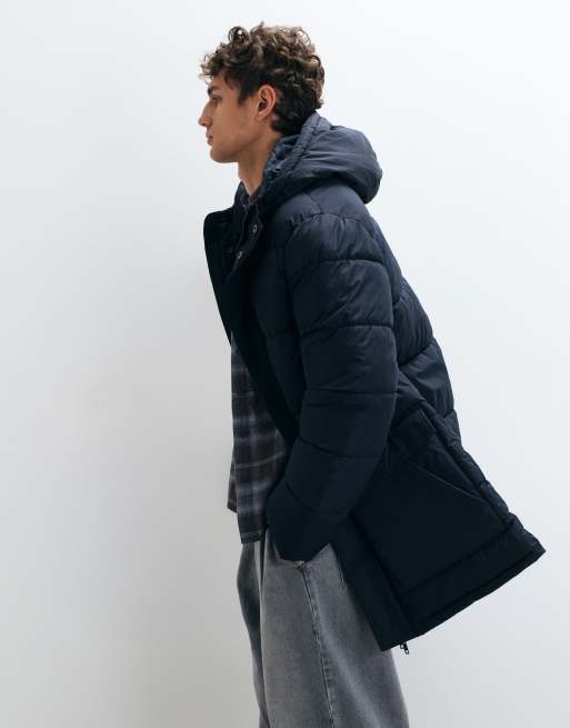 French Connection hooded puffer jacket in navy, 5 of 5