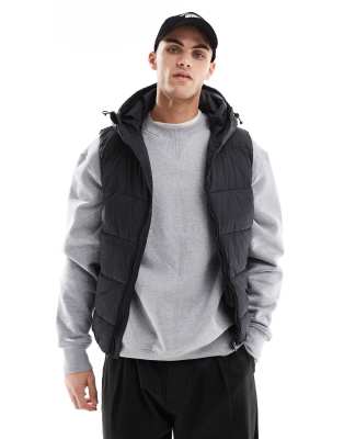 French Connection hooded vest in black