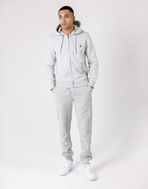 French Connection - Hoodie van katoenmix met rits in lichtgrijs, 2 van 4