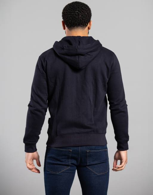 French Connection - Hoodie van katoenmix met rits in marineblauw, 2 van 4