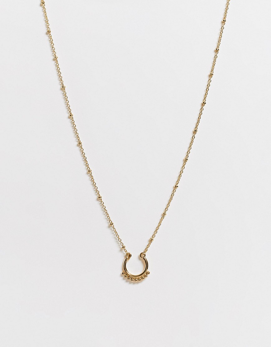 French Connection Horseshoe Pendant Necklace In Gold