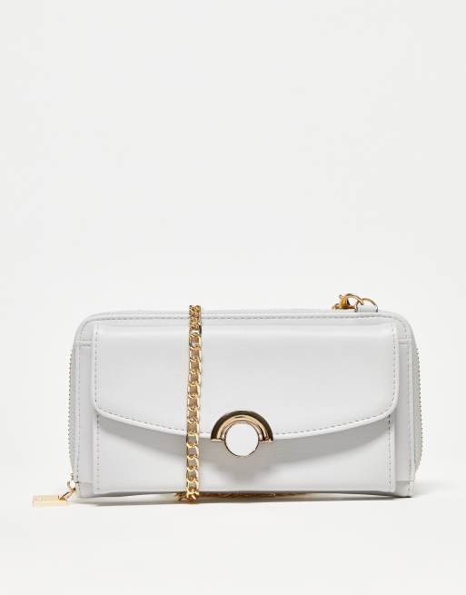 pakke udstilling Afspejling French Connection - Hvid crossbody-pung med omkringgående lynlås | ASOS