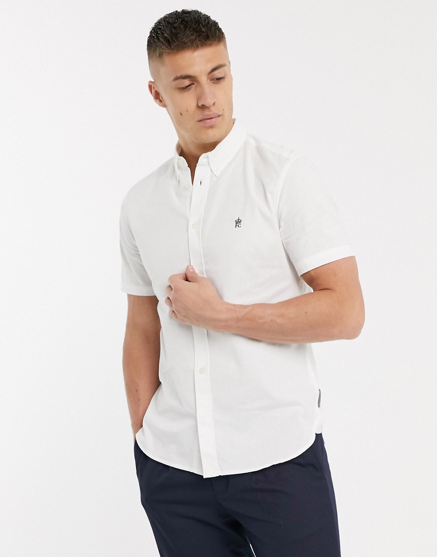 French Connection - Hvid oxford-skjorte med korte ærmer