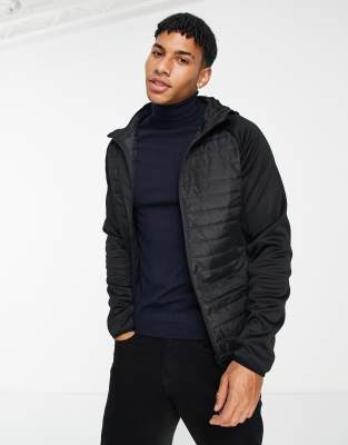 French Connection hybrid padded jacket in black - ASOS Price Checker