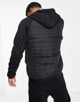 hybrid padded hooded jacket