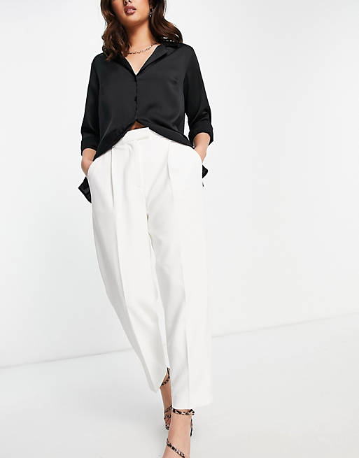Women French Connection Indie Whisper tailored trouser in white co-ord 