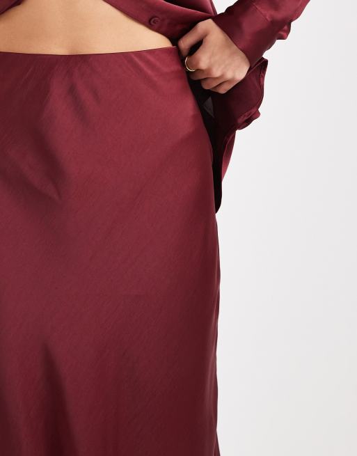 French Connection - Irina - Jupe mi-longue en satin - Bordeaux, 5 de 5