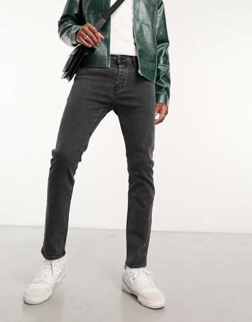 French Connection - Jeans slim nero slavato, 4 di 4