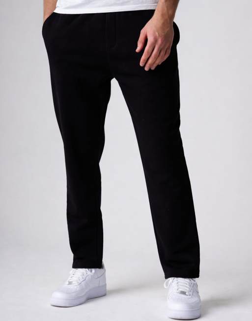 French Connection - Joggers negros con bajos abiertos de mezcla de algodón, 2 de 4