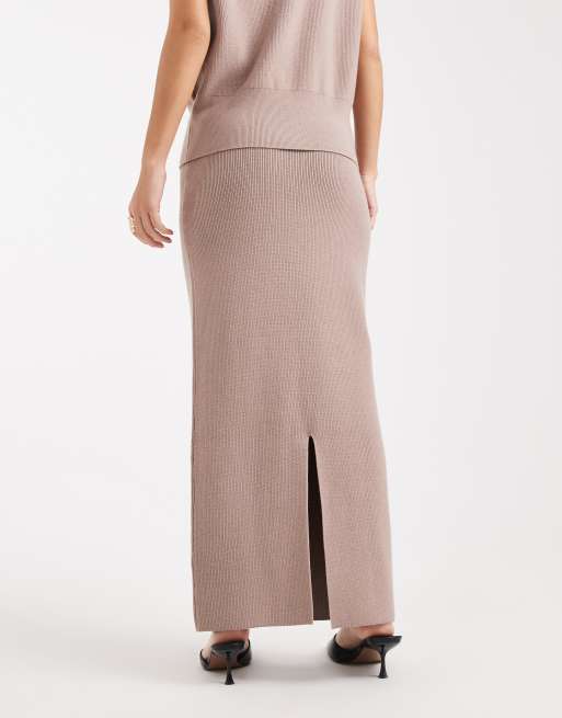 French Connection - Jupe tube mi-longue d'ensemble en maille - Taupe, 4 de 5
