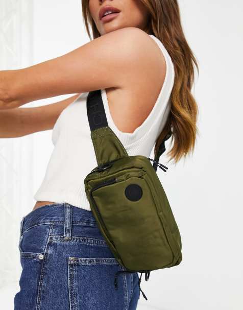 French Connection - Kakifarvet crossbody-taske i nylon - view 1