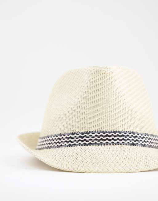 French Connection – Kapelusz trilby w naturalnym kolorze z taśmą, 3 z 4