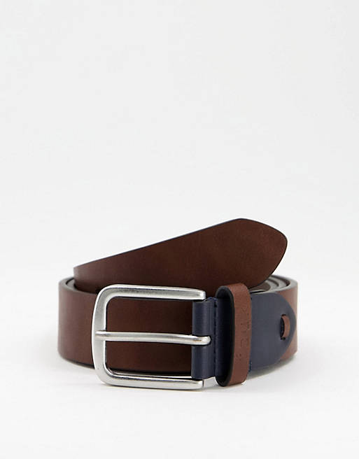 French Connection keeper buckle belt in brown leather
