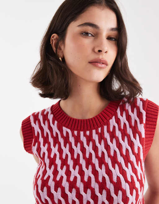 French Connection – Klara – Gestricktes Trägertop in kontrastierendem Lila und Rosa, 2 von 4