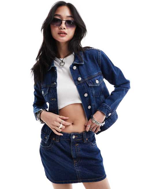 French Connection - Klassiek denim jack in middenblauw