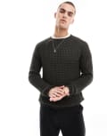 [French Connection Mens] French Connection knitted jumper in khaki-Green M Khaki