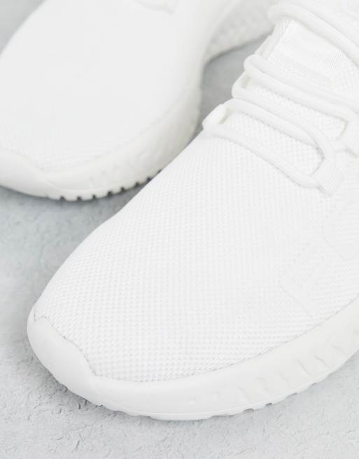 French Connection knitted logo runner sneakers in white ASOS