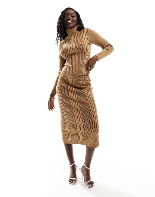 Ribbed midi sale co ord