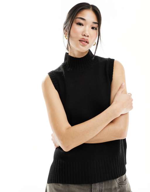 French Connection knitted tank top in black