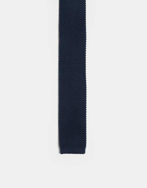  French Connection knitted tie in marine