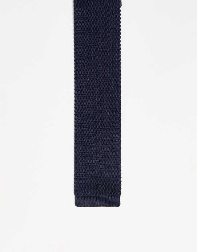 French Connection knitted tie in navy