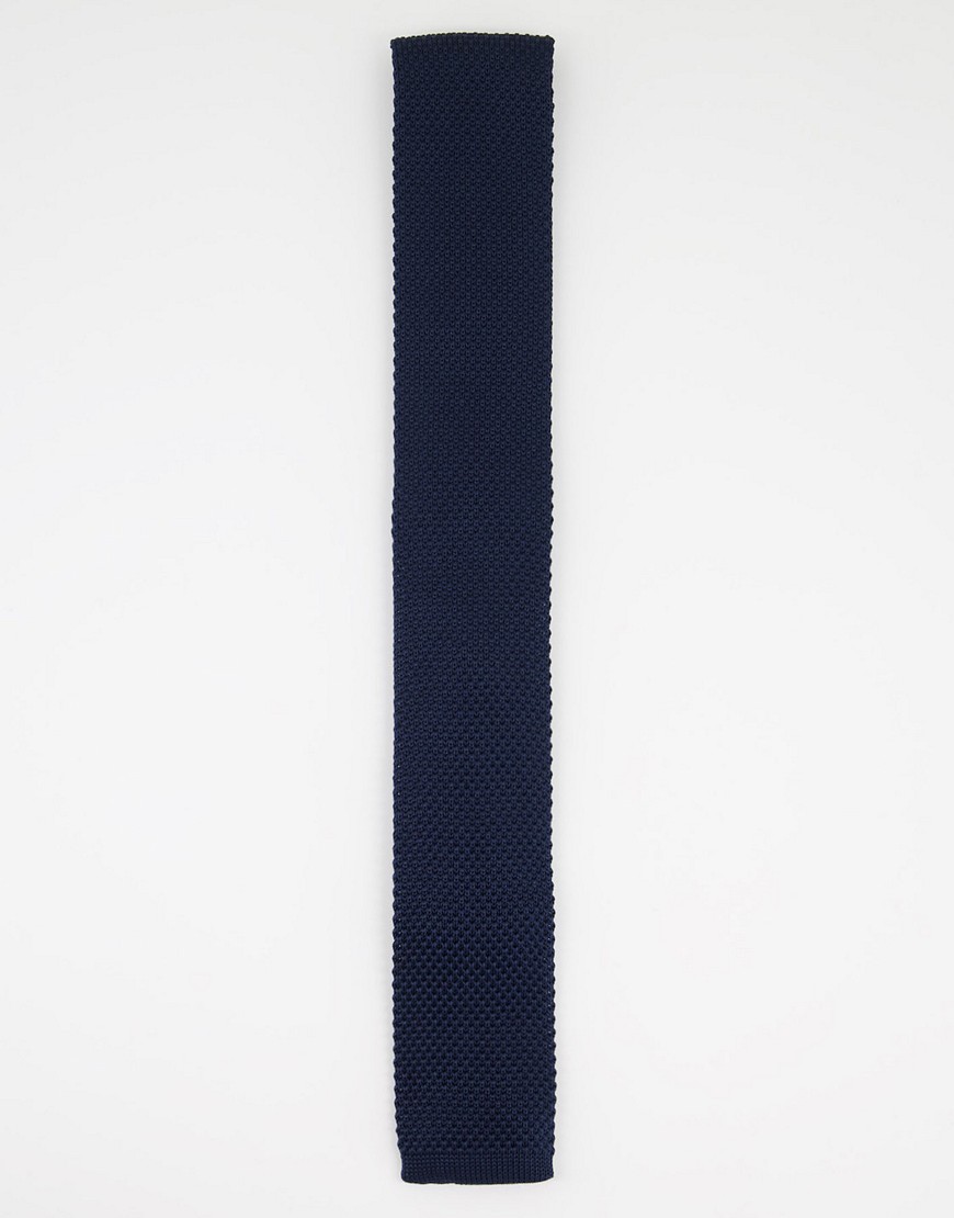 French Connection Knitted Tie-navy