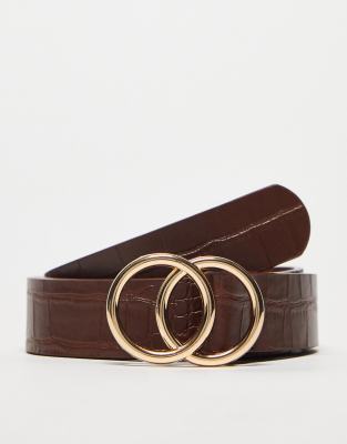 French Connection knot jeans belt in tan