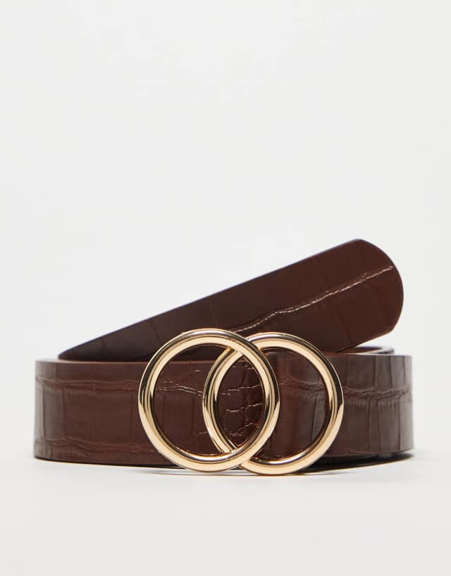 French Connection knot jeans belt in tan