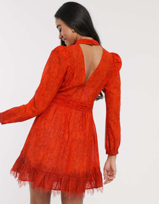 French connection shop red lace dress