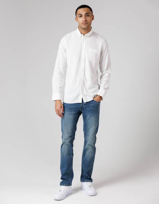 French Connection – Langärmliges Leinenmix-Hemd in Weiß mit Brusttasche, 2 von 3
