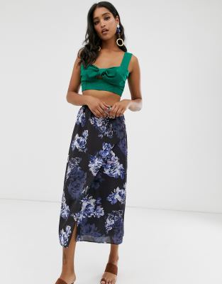 French Connection floral maxi skirt Blue
