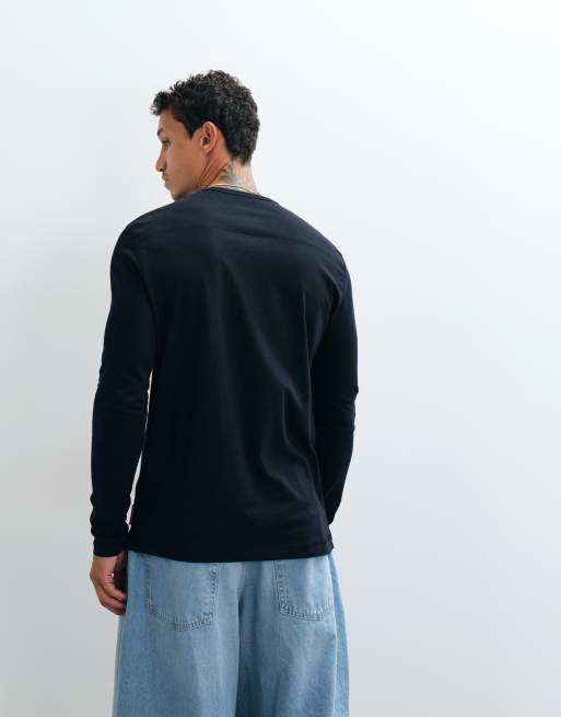 French Connection langærmet T-shirt med rund hals i navy, 3 af 5