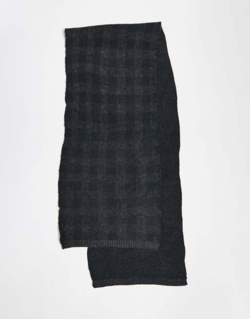 French Connection large gingham scarf in grey