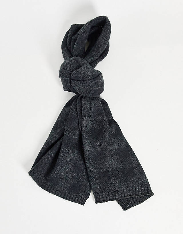 French Connection - large gingham scarf in grey