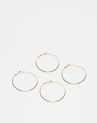 French Connection large hoop earring two pack in gold - ASOS Price Checker