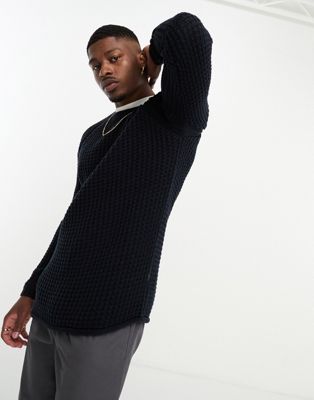 French Connection large stitch raglan jumper in navy