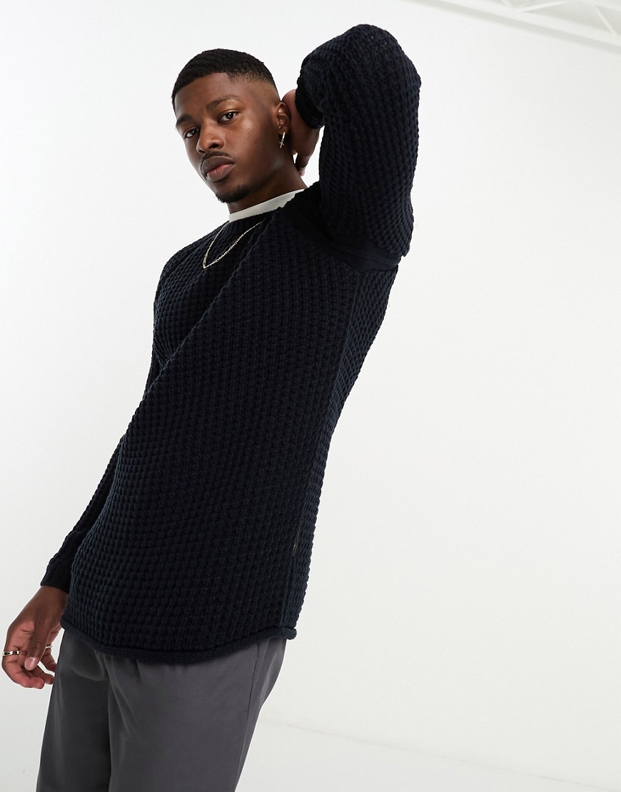 French Connection large stitch raglan jumper in navy