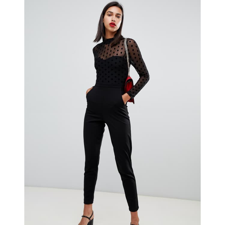 Leah mesh store & jersey jumpsuit