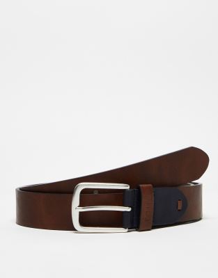 French Connection Leather Belt In Tan-brown